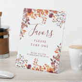 Rustikaler Fall Autumnal Blätter Gastgeschenke Hoc Sockelschild (In SItu)