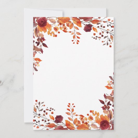 Rustikaler Fall Blumenbeerdigung zur Lebensbeerdig Einladung (Rückseite)