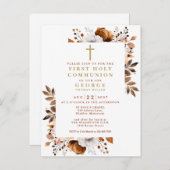 Rustikaler Fall Blumenbefall Erste Heilige Kommune Postkarte (Vorne/Hinten)