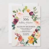 Rustikaler Fall Blumengeburtstag, Herbst Herbst Einladung (Vorderseite)