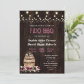 Rustikaler Fall Blumenwein Barrel Weinberg I GRILL Einladung (Stehend Vorderseite)