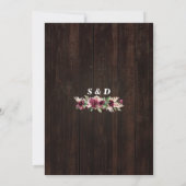 Rustikaler Fall Blumenwein Barrel Weinberg I GRILL Einladung (Rückseite)