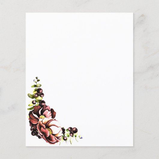 Rustikaler Fall Blumenzwiebeleinladung (Rückseite)