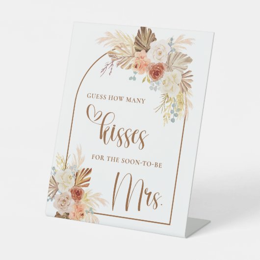 Rustikaler Fall Boho Arch Pampas Grass schätzen wi Sockelschild (Vorderseite)