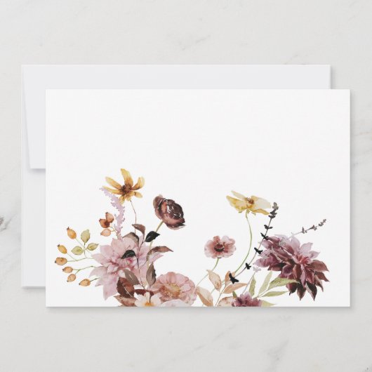 Rustikaler Fall Boho Hochzeit rettet die Termine Einladung (Rückseite)