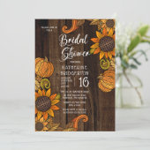 Rustikaler Fall | Brautparty für Herbstsonnenblume Einladung (Stehend Vorderseite)