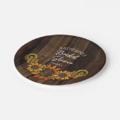 Rustikaler Fall | Brautparty für Herbstsonnenblume Pappteller (Schrägansicht)