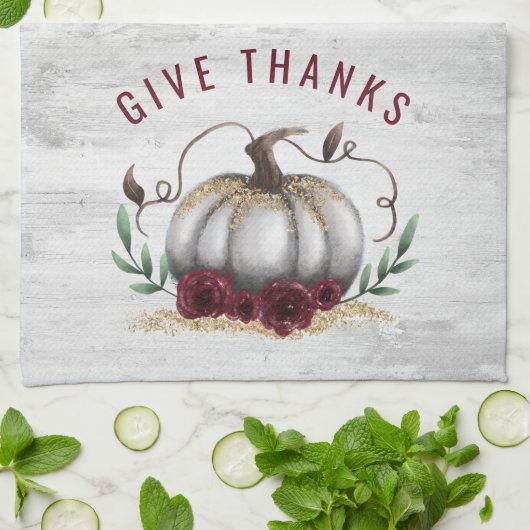 Rustikaler Fall dank Pumpkin Geschirrtuch (Gefaltet)