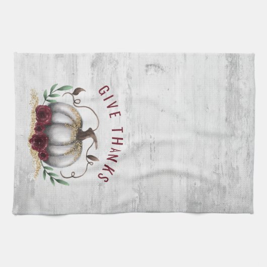 Rustikaler Fall dank Pumpkin Geschirrtuch (Horizontal)