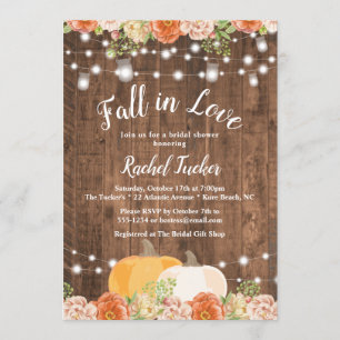 Rustikaler Fall der Liebe Mason Jar Lights Brautpa Einladung