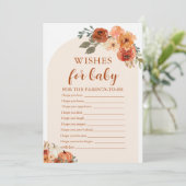 Rustikaler Fall Ein wenig Kürbis will Baby Game Einladung (Stehend Vorderseite)