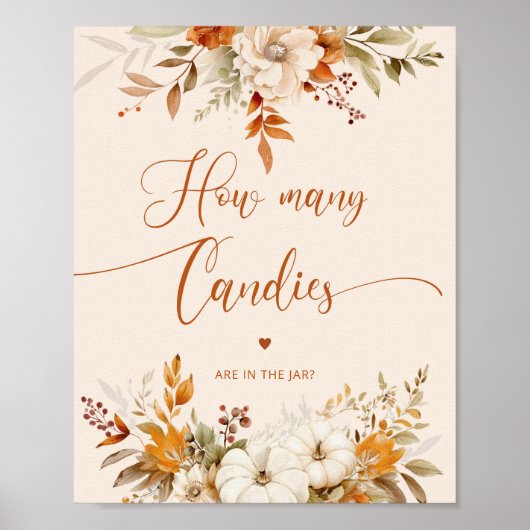 Rustikaler Fall erraten, wie viele Bonbons Babydus Poster (Vorne)