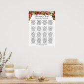 Rustikaler Fall Floral 16 Tabelle Hochzeitskarte Poster (Küche)