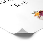 Rustikaler Fall Floral & Charming White Pumpkin Poster (Ecke)