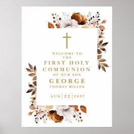 Rustikaler Fall Floral Heilige Kommune Begrüßungsz Poster