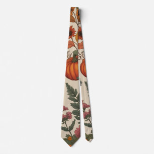 Rustikaler Fall Floral Pumpkin Herbst Ernte Krawatte