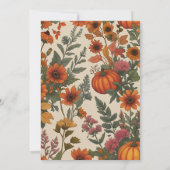 Rustikaler Fall Floral Pumpkin Herbst Ernte Weedin Einladung (Rückseite)