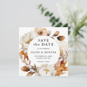 Rustikaler Fall Floral Save the Date mit Foto (Stehend Vorderseite)
