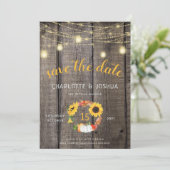 Rustikaler Fall Floral Wreath Barnwood Save the Da Einladung (Stehend Vorderseite)