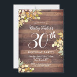 Rustikaler Fall Florals Gold Foil Dots 30. Geburts Einladung<br><div class="desc">Dieses Design zeichnet sich durch hübsch gestrichene Äste und Blätter in Herbstfarben mit Imitaten goldgepolsterten Punkten auf einem rustikalen Holzboden aus. Klicken Sie auf die Schaltfläche Anpassen, um den Text zu verändern oder die Grafik zu verschieben! Variationen dieses Designs sowie der Koordinationsprodukte sind in unserem Shop, zazzle.com/store/doodlelulu, erhältlich. Kontaktieren Sie...</div>