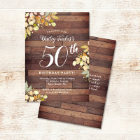 Rustikaler Fall Florals Gold Foil Dots 50. Geburts