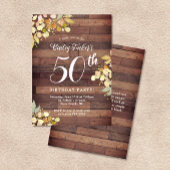 Rustikaler Fall Florals Gold Foil Dots 50. Geburts Einladung