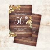 Rustikaler Fall Florals Gold Foil Dots 50. Geburts Einladung