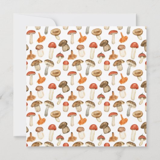 Rustikaler Fall Foliage Wildblumen Pilz Einladung (Rückseite)