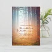 Rustikaler Fall Forest Burgund Herbsthochzeit Einladung (Stehend Vorderseite)