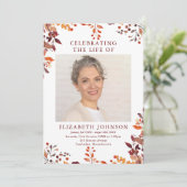 Rustikaler Fall Gedenkfeier Programm (Stehend Vorderseite)