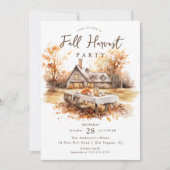 Rustikaler Fall Harvest Erntedank Einladung (Vorderseite)