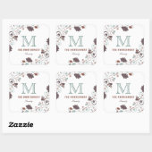 Rustikaler Fall / Herbstleaves Monogramm-Erntedank Quadratischer Aufkleber (Blatt)