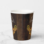 Rustikaler Fall | Herbstsonnenblumen Party Pappbecher (Rechts)