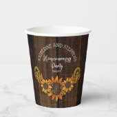 Rustikaler Fall | Herbstsonnenblumen Party Pappbecher (Vorderseite)