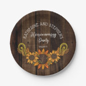 Rustikaler Fall | Herbstsonnenblumen Party Pappteller (Vorderseite)