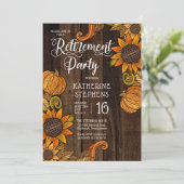 Rustikaler Fall | Herbstsonnenblumen Party zur Ruh Einladung (Stehend Vorderseite)