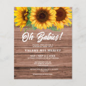 Rustikaler Fall Holzsonnenblume Oh Babies Dusche (Vorderseite)