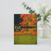Rustikaler Fall in der Liebe Hochzeit Postkarte (Stehend Vorderseite)
