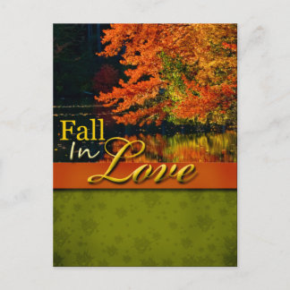 Rustikaler Fall in der Liebe Hochzeit Postkarte