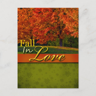 Rustikaler Fall in der Liebe Hochzeit Postkarte