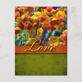 Rustikaler Fall in der Liebe Hochzeit Postkarte (Vorderseite)