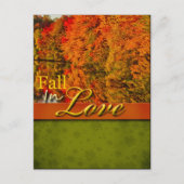 Rustikaler Fall in der Liebe Hochzeit Postkarte (Vorderseite)