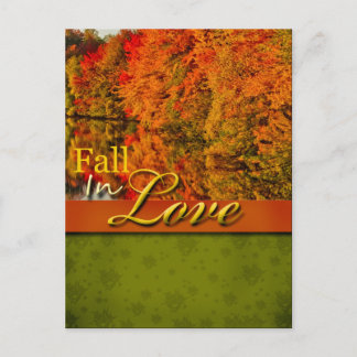 Rustikaler Fall in der Liebe Hochzeit Postkarte
