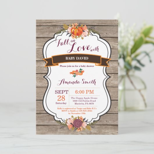 Rustikaler Fall in Einladung (Stehend Vorderseite)