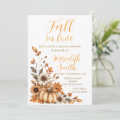 Rustikaler Fall in Liebe Brautdusche Einladung (Stehend Vorderseite)