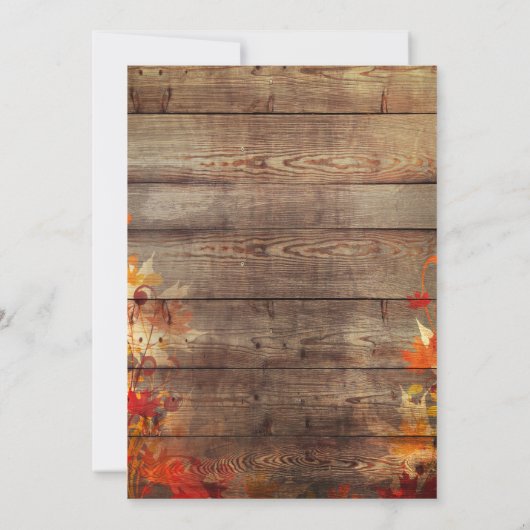 Rustikaler Fall in Liebe Eichenbaum Einladung (Rückseite)