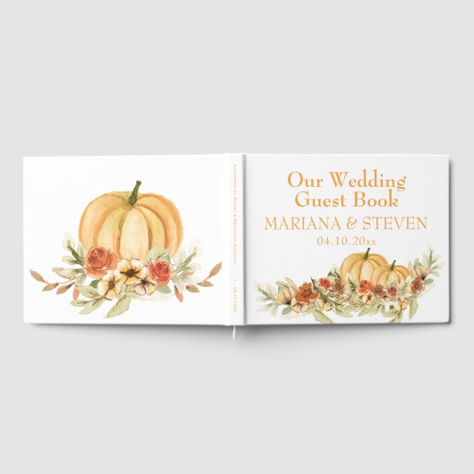 Rustikaler Fall in Liebe Pumpkin Hochzeit Gästebuch (Voll)
