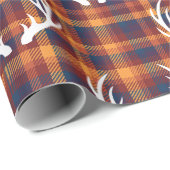 Rustikaler Fall Kariert & Weiße Hirschantler Geschenkpapier (Rolleneckpunkt)