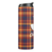 Rustikaler Fall Kariert & Weiße Hirsche Silhouette Thermosbecher (Nach links gedreht)