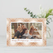 Rustikaler Fall Karierter Foto Erntedank Feiertagskarte (Stehend Vorderseite)